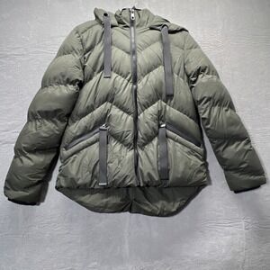 SAINT & SINNER Quilted‎ Puffer Jacket Women's Green Full Zip Coat Small